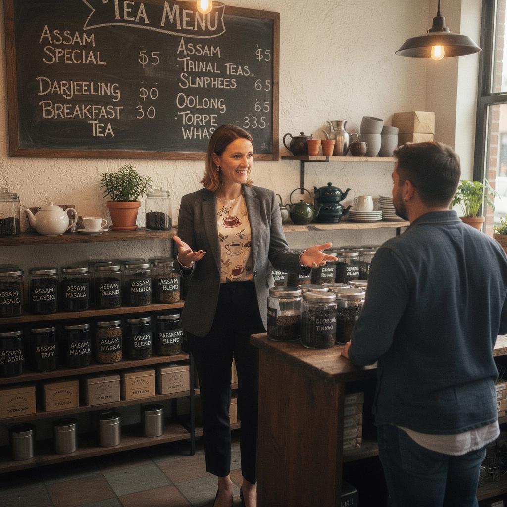 Infusion de thГ© noir Assam dans une thГ©iГЁre en cГ©ramique.